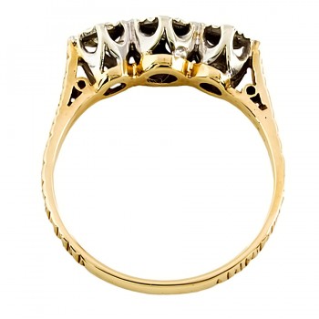 9ct gold Diamond 3 stone Ring size O